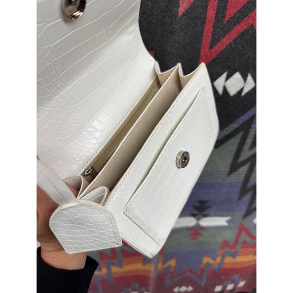 Peta + Jain White Leather Chain Minimalist Clean Girl - Picture 7 of 10